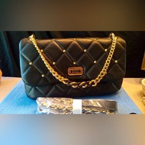 Badgley Mischka Black Quilted Crossbody Bag!